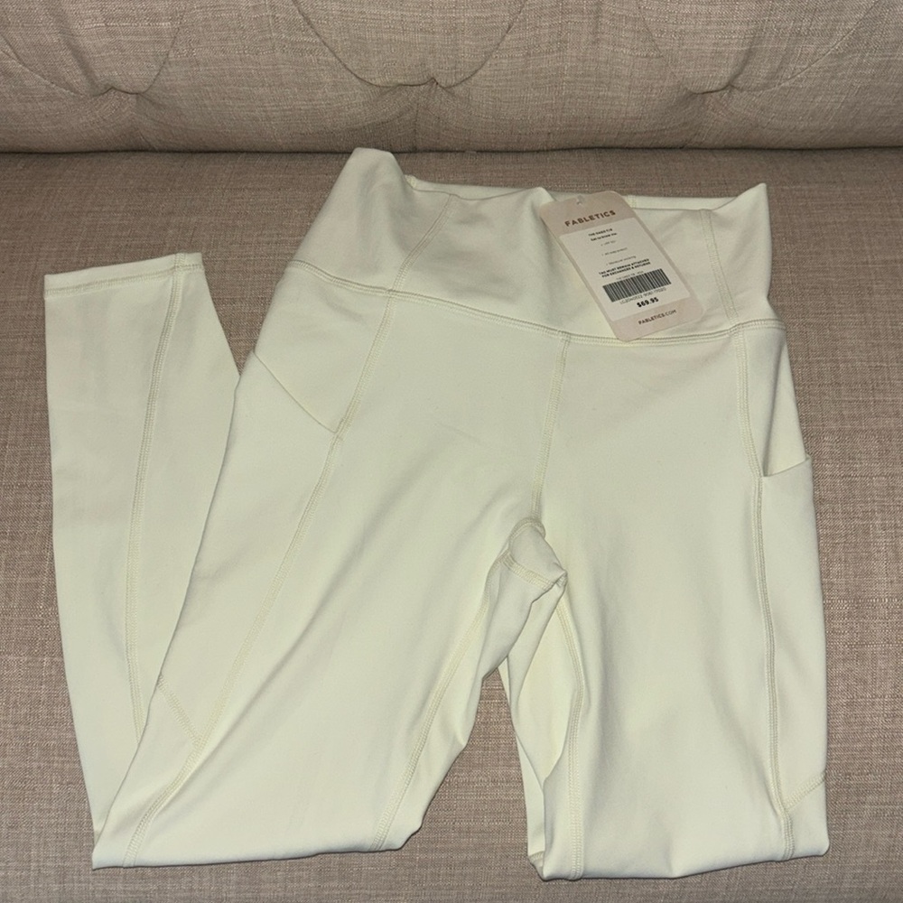 NWT Fabletics XS pale neon yellow leggings